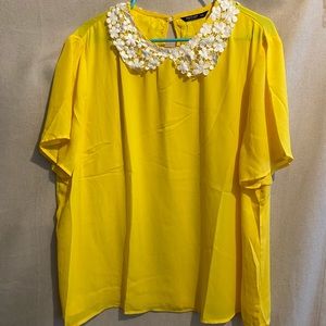 Shein yellow blouse 4XL
